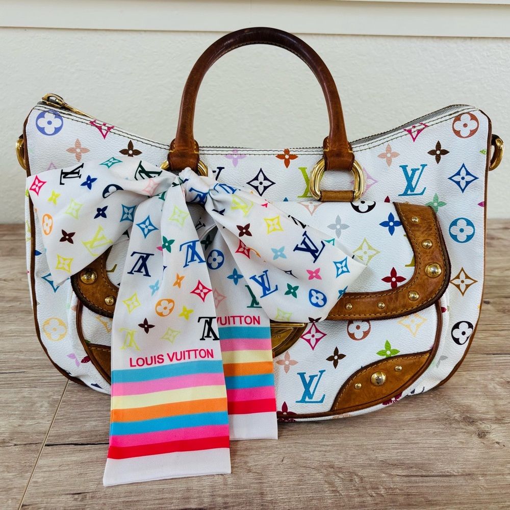 Louis Vuitton White Multicolor Monogram Canvas Handbag Rita